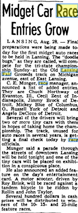 Lansing Fair (Central Michigan Fairgrounds) - Aug 1937